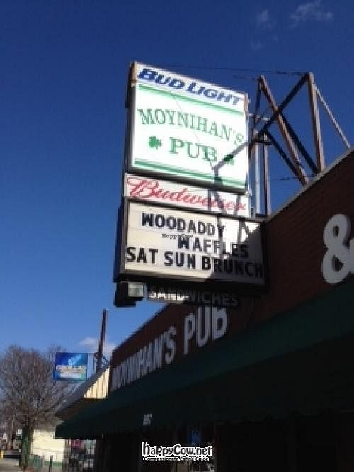 WD outside sign at Woo Daddy Waffles at Moynihan's Pub in Worcester