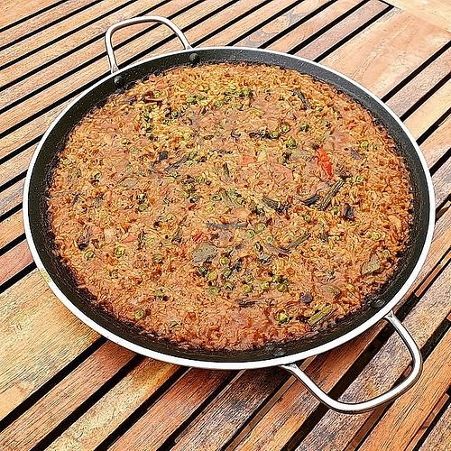 Paella de verduras at Restaurant Xabec Calella de Palafrugell in Palafrugell