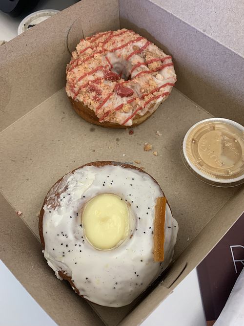 Strawberry and lemon   at Doughbot Donuts in Sacramento