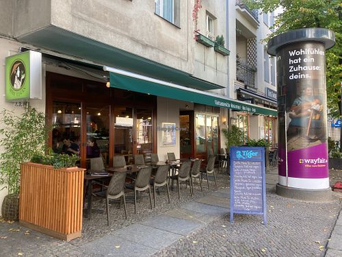 Outside at Miss Vegan in Berlin