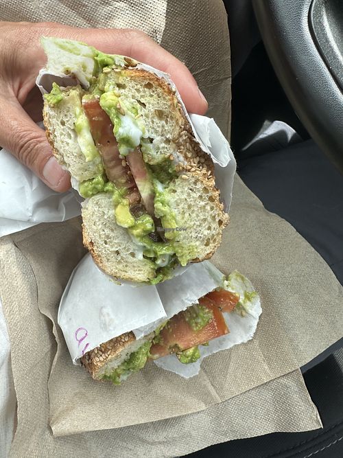 Avocado toast with vegan schmear  at Bagel Hound in Wellfleet