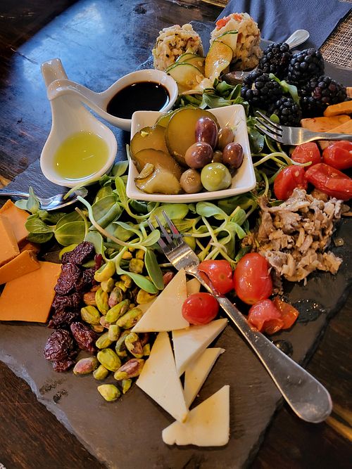 Vegan cheese board at ['plas] in Columbus