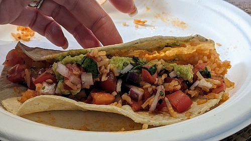 Vegan tacos at Tacos del Sol in Ambleside