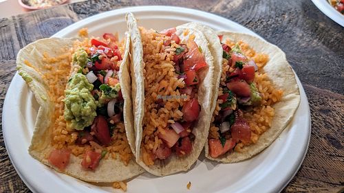 Vegan tacos at Tacos del Sol in Ambleside