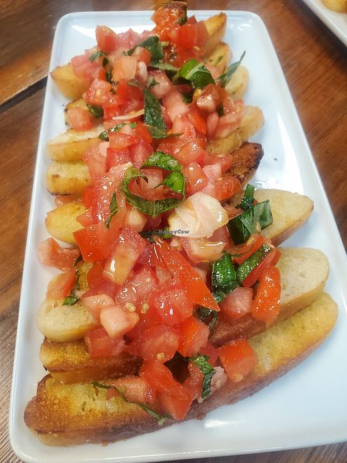 Our vegan bruschetta at Gusto Napoletano in Fayetteville