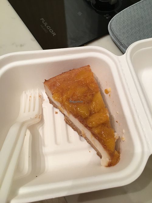 Peach cheesecake  at Fairy Cakes in Vancouver