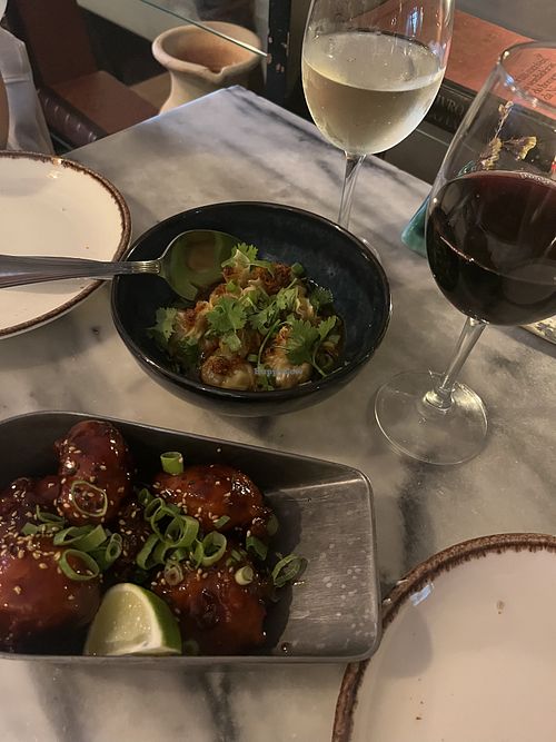 BBQ cauliflower and dumplings  at Espécie in Porto