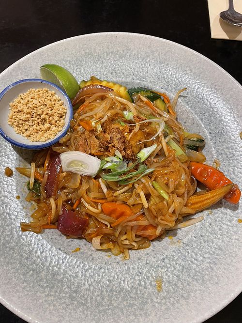 Pad Thai with tofu and vegetables (made vegan without egg on request)  at Chilli in Hove