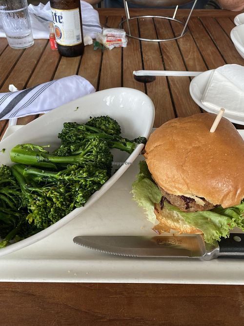 beyond burger with broccolini **which may have had butter - ask for it plain!**  at American Social in Tampa
