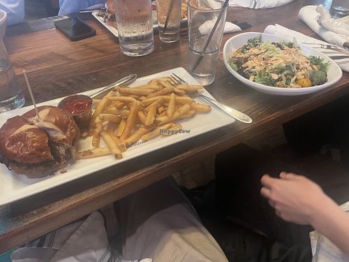 Modified burger and goat cheese salad with out the goat cheese and a different dressing  at American Social in Tampa