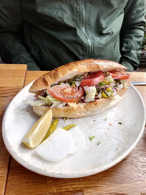 Vegan sandwich (with roast vegetables and salad) at Tantuni Haus in Cologne