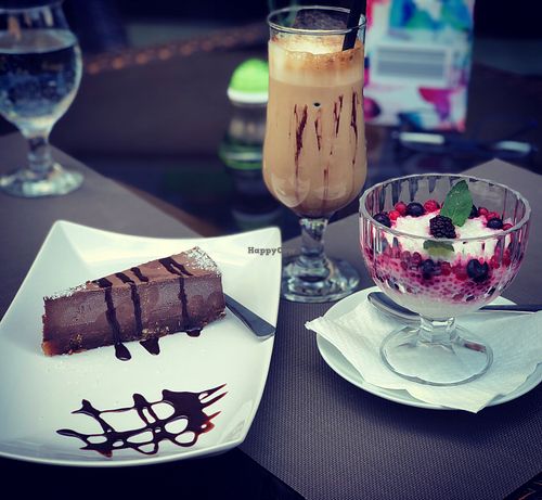 Delicious sweets and frappe  at Barca in Bucharest