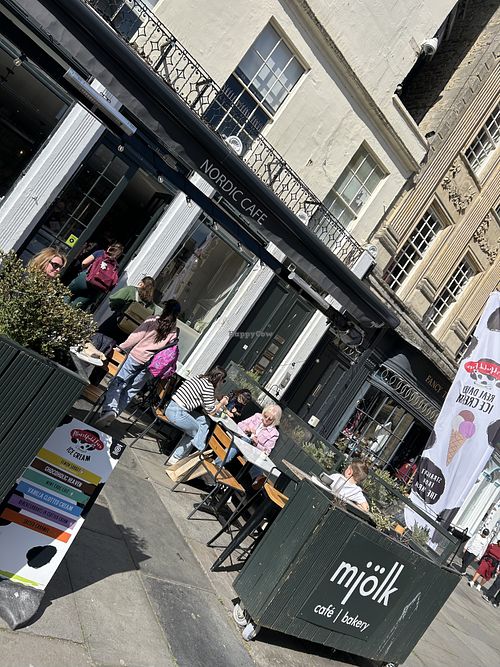 Front of cafe  at Mjölk in Bath