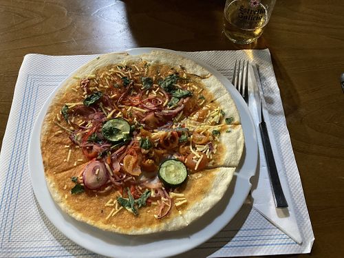 Vegan pizza  at Mesón a Marronda in Baleira