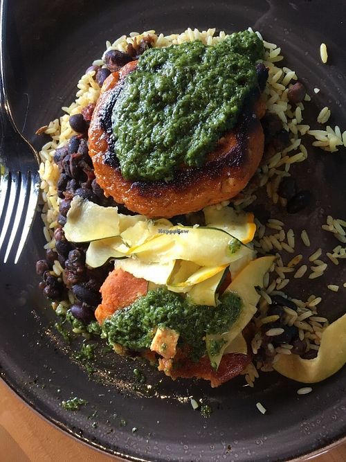 Sweet Potato Tofu Cakes.  Delicious! at Sunspot in Knoxville