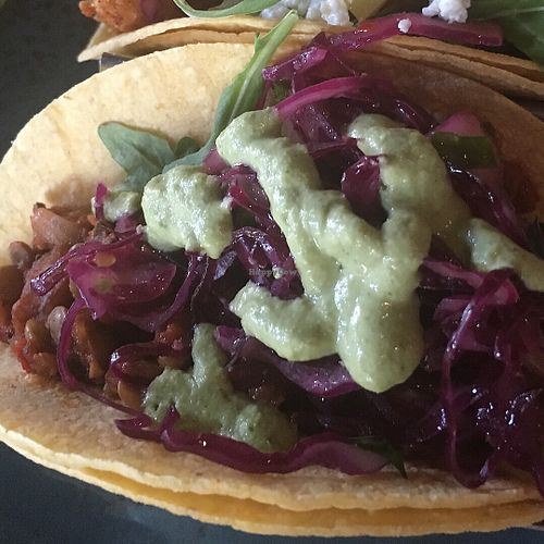 Vegan chorizo style lentil taco  at Sunspot in Knoxville