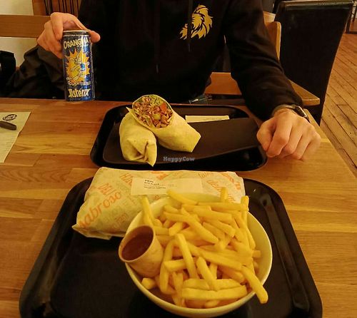 Burrito, taco & fries. at Cosy Tacos in Bordeaux