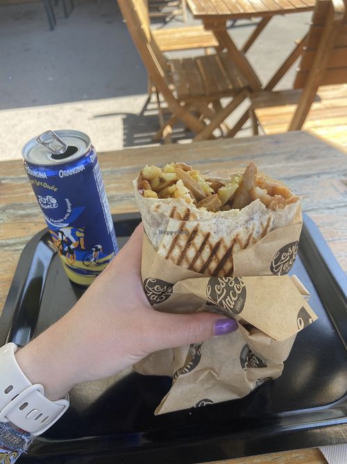 Vegan burrito (called a taco on the menu)   at Cosy Tacos in Bordeaux