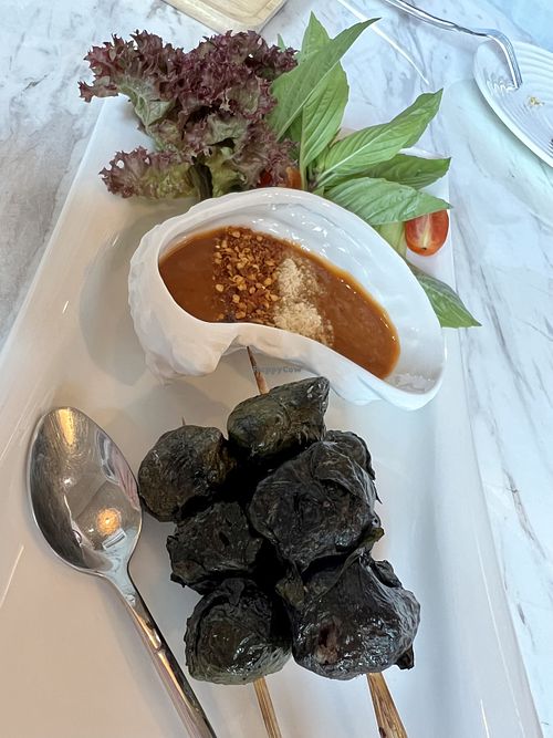 Grilled Mushrooms in Batel leaves  at Tonklar Facai -  Ari Soi 1 in Bangkok