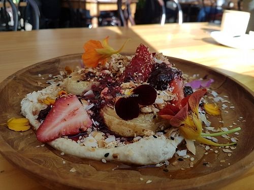 crumpets !!! at Momo Wholefood in Newcastle