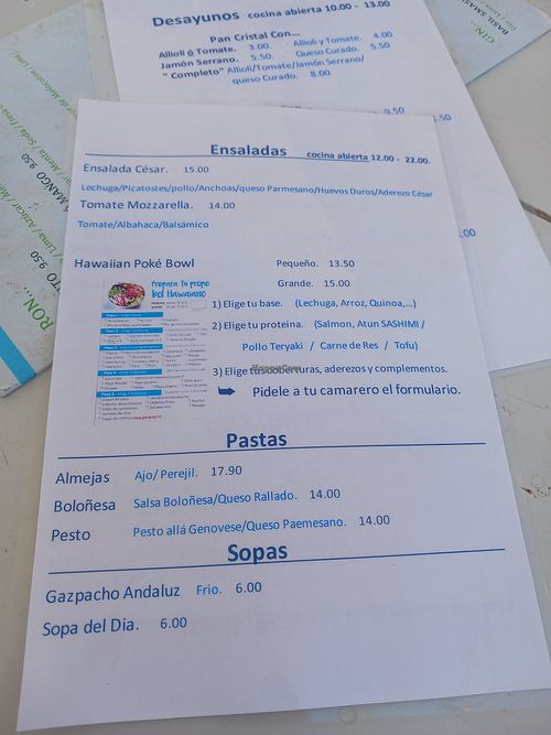 The only vegan option, when we visited. at Olla Beach Bar in Altea