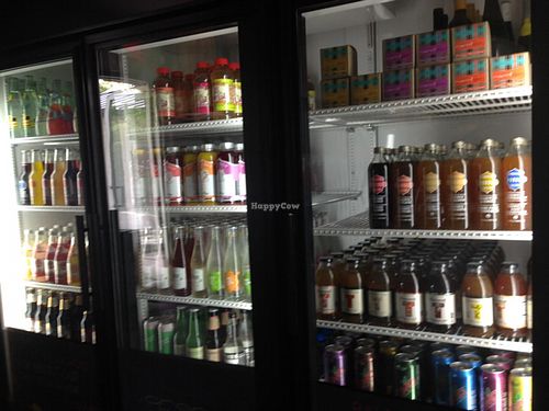 lots of drink selections, and cookie dough to go! at Green New American Vegetarian in Phoenix