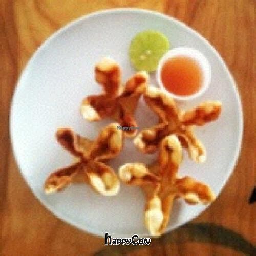 faux crab cakes at Green New American Vegetarian in Phoenix