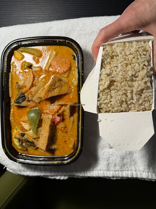Peanut curry with tofu  at Thai House in Hampton