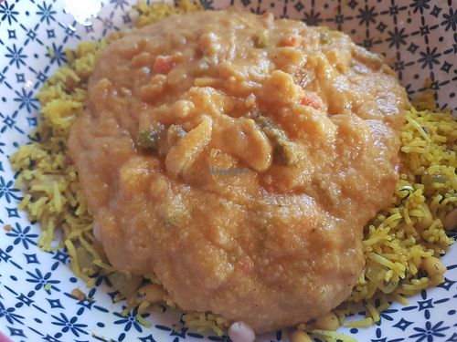 Korma curry with nut pilau rice at Spice Station in South Shields
