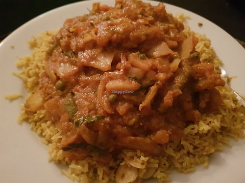 Dhal naga bhuna with garlic pilau rice at Spice Station in South Shields