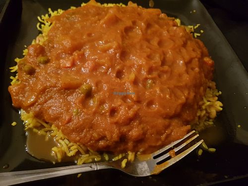 Vegan madras and nut pilau rice at Spice Station in South Shields