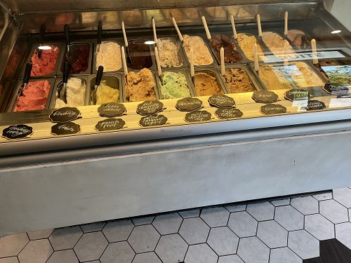 Some of the fruit gelatos are vegan, but not marked vegan. So ask the staff what else is vegan!  at La Gelatteria in Kensington