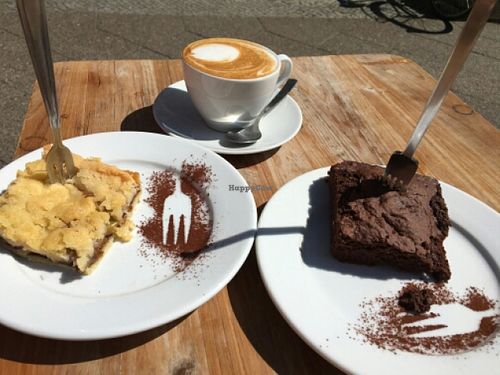 Sweets and cappuccino  at Freckles in Berlin