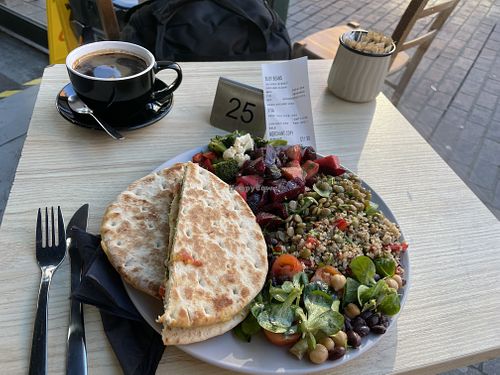 An all-round excellent Vegan meal.   at Busy Beans Cafe in Redhill
