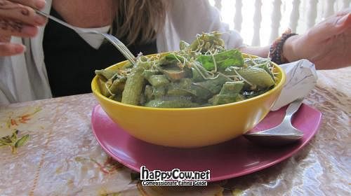 Pesto pasta salad. at Honey and Spice in Pushkar