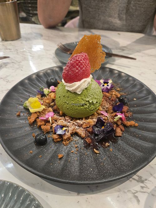 Vegan strawberry matcha tiramisu at Vegan Amore 蔬慕 in Taipei