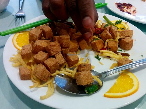 Salt & pepper tofu appetizer, enough to share at Nature Vegetarian Restaurant in Oakland