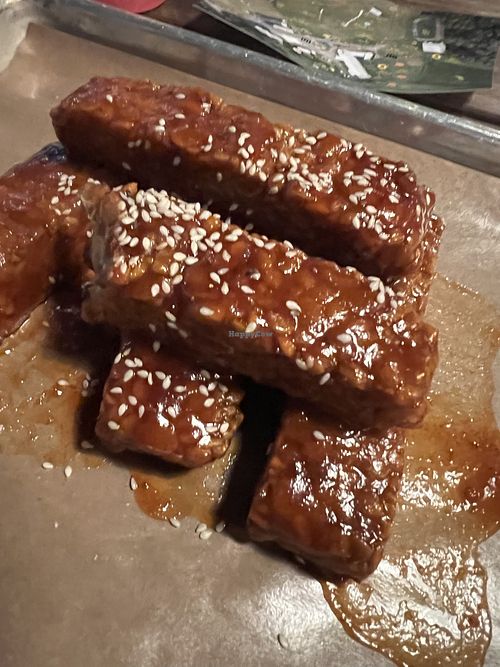 Tempeh wings with Korean bbq sauce  at Equilibrium Brewery in Middletown