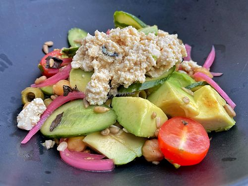 Mediterranean salad  at Casa Vegana in Tulum