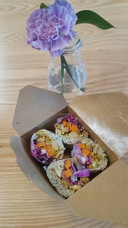 Coconut Curry Rice Wrap from the cold case at The Uprooted Kitchen in Gilbert