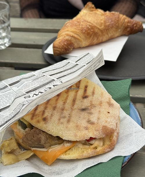 Panini vegano and apricot croissant   at InPiazza Caffe in Berlin