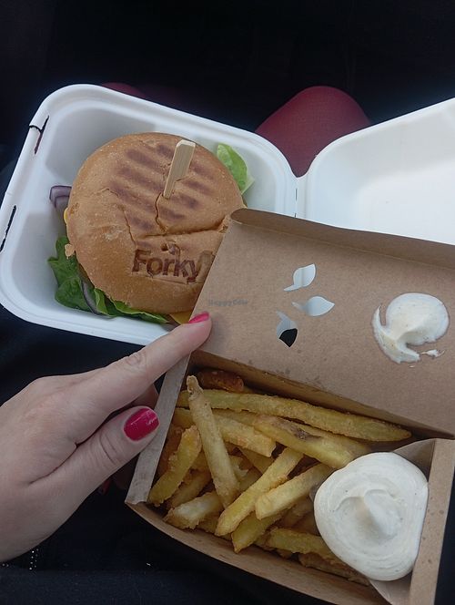 fries with garlic dip at Forky's - Campus Square in Brno