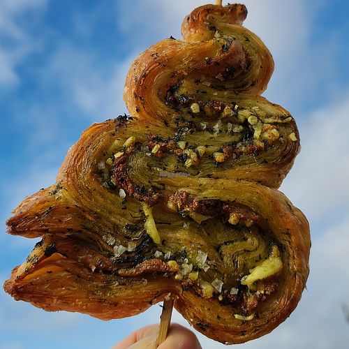 Pesto pastry. December 2025 at Forest Bakery in Bristol