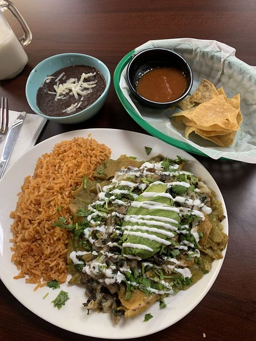 Chilaquiles with tomatillo sauce…super good!   at El Cantaro Vegan Taqueria in Sacramento