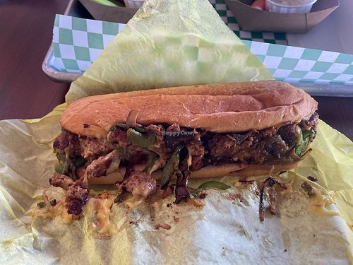 Philly Cheezesteak  at Happy Vegan in Fountain Valley