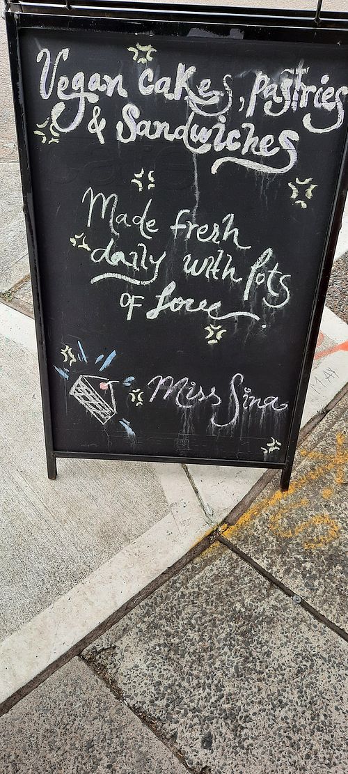 The blackboard says it all at Miss Sina in Marrickville