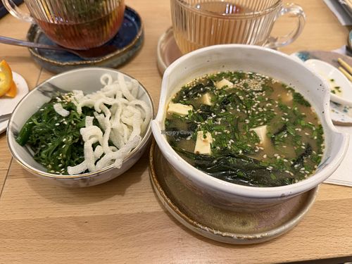 Seaweed salad + miso soupp  at CUDO in Wroclaw