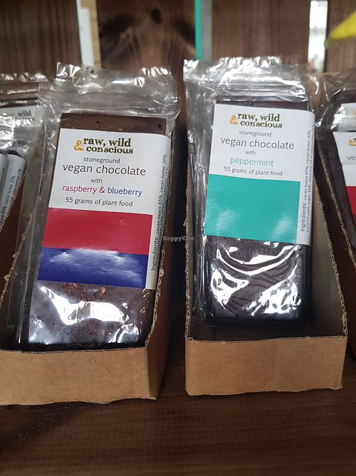 Vegan chocolate bars at Sunshine Co-operative in Sunderland