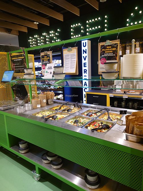 Buffet with salads at Billa Pflanzilla in Vienna