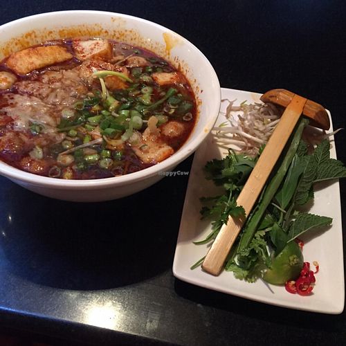 spicy mushroom and tofu pho at Pho - Soho in London